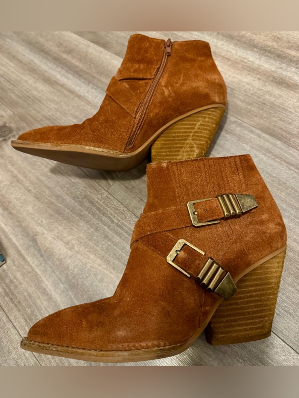 Jeffrey Campbell Texan Ankle Boots in Cognac Size 8 EUC